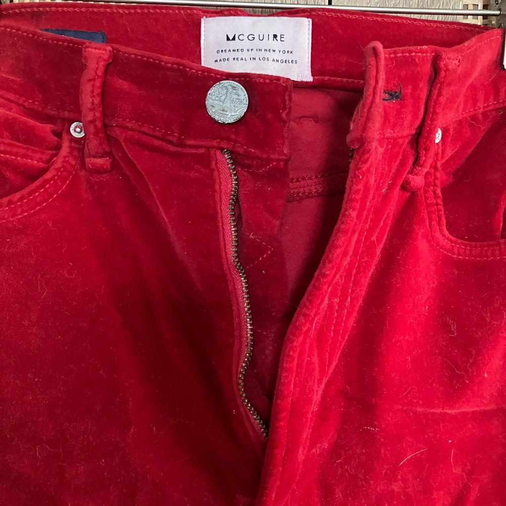 McGuire Red Velvet Stretchy Jeans - Picture 3 of 6